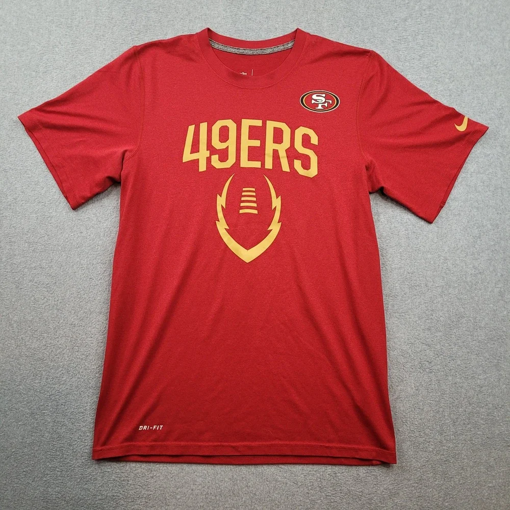 Nike San Francisco 49ers T-Shirt Mens Small Red Dri-Fit NFL Team Apparel Graphic